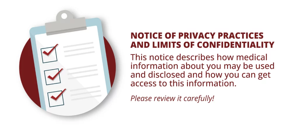notices of privacy practices and limits of confidentiality