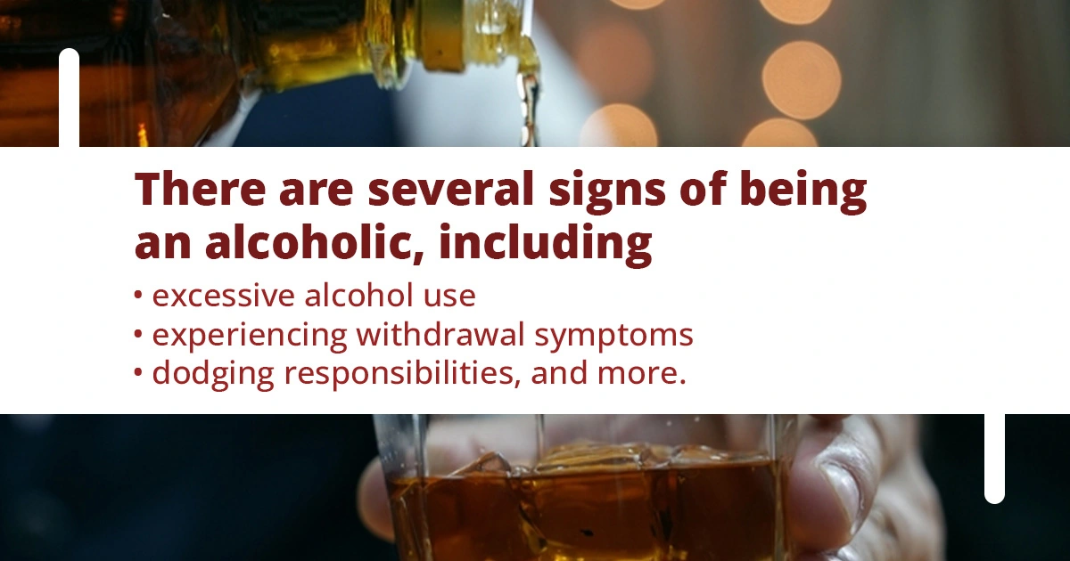 Picture showing the warning signs that a person is alcoholic
