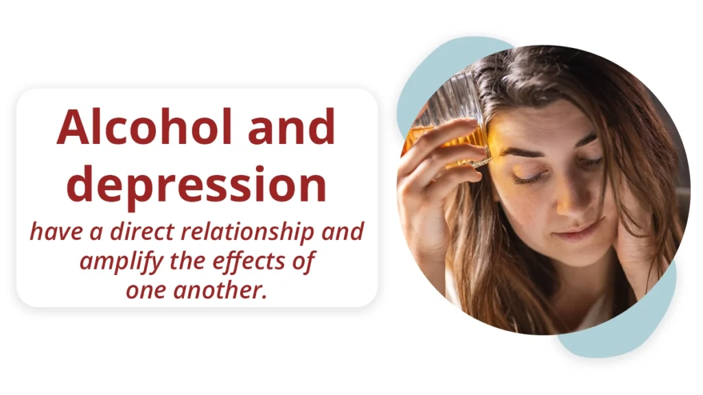 Link between alcohol and depression explained: Alcohol and depression have a direct relationship and amplify the effects of one another. 
