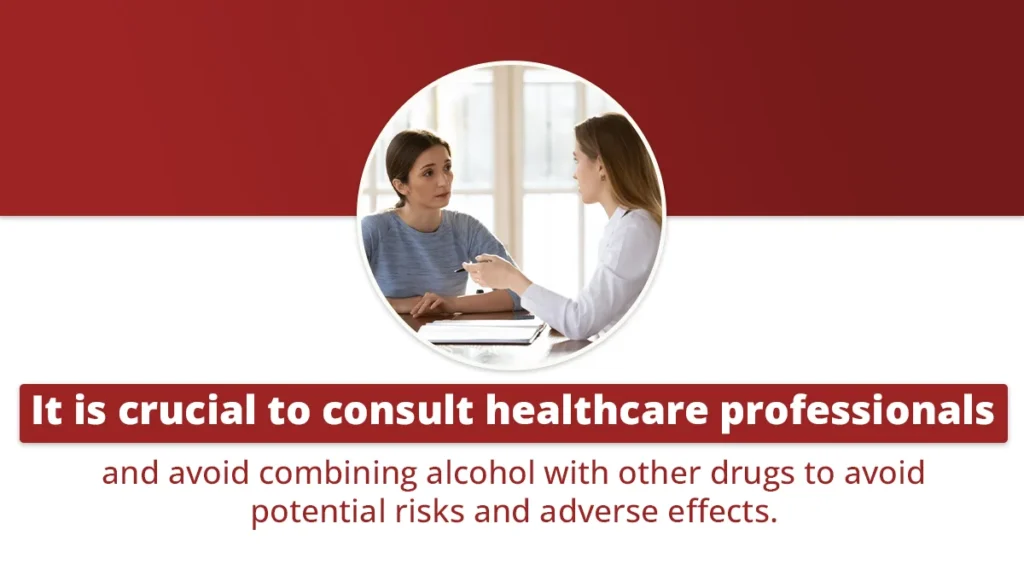 Woman speaking with her doctor. It is crucial to consult your doctor and avoid combining alcohol with other drugs to avoid potential risks.