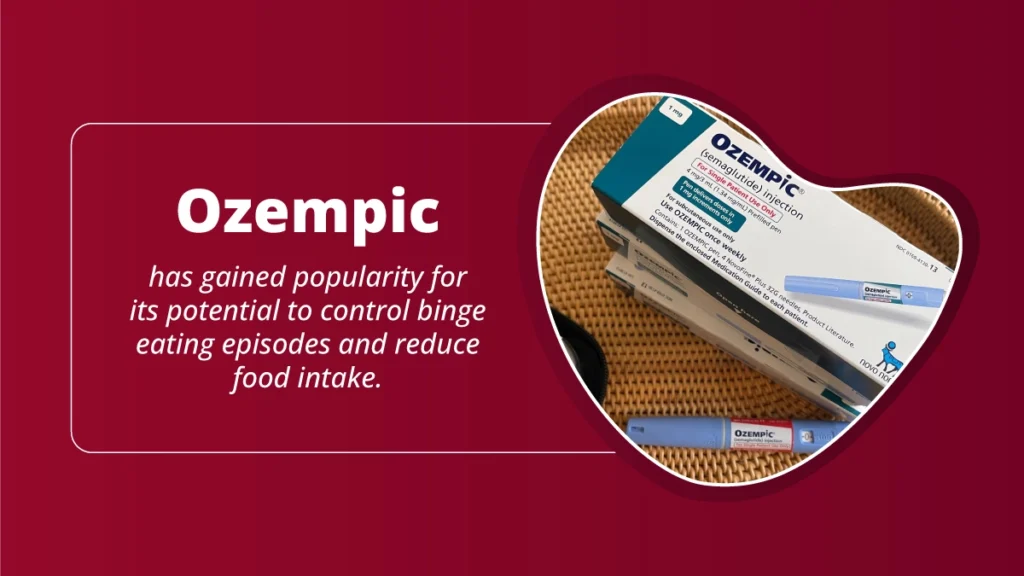 Graphic explains how Ozempic gained popularity as a weight loss drug and how that correlates to binge eating disorder